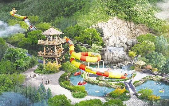 仙溪镇双溪村龙头山漂流项目效果图.